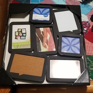 Photo, whiteboard and corkboard collage